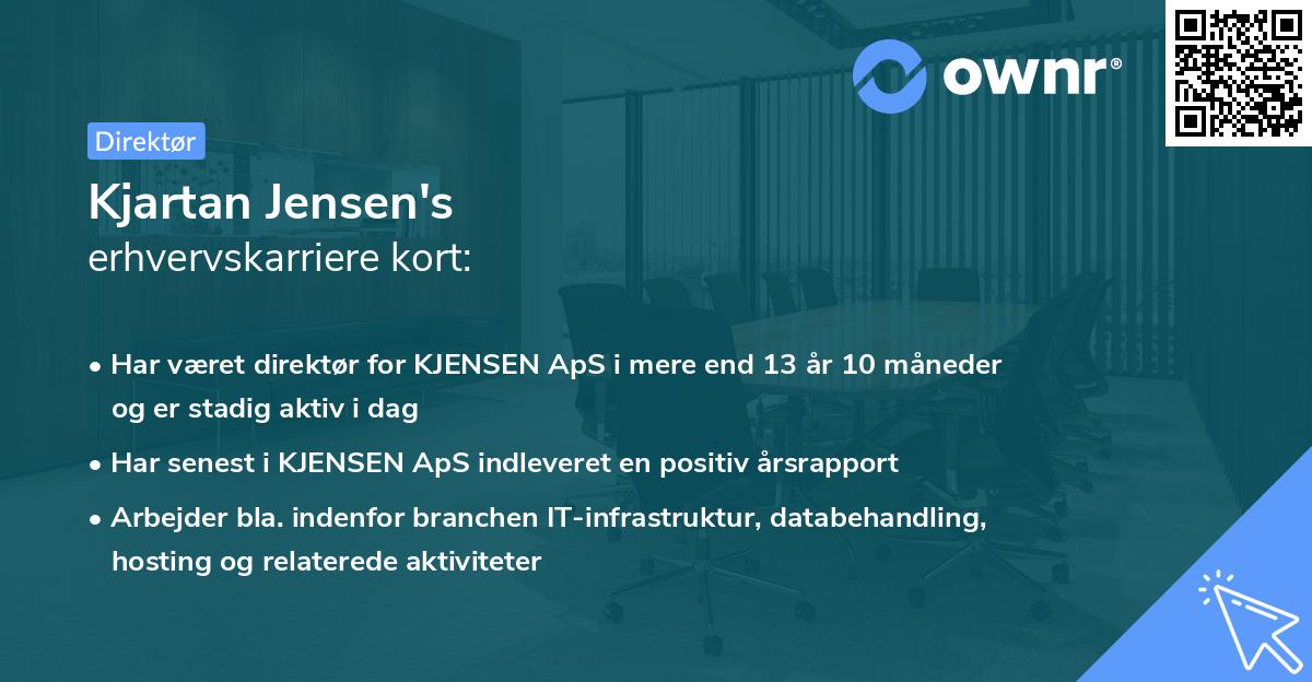 Kjartan Jensen's erhvervskarriere kort