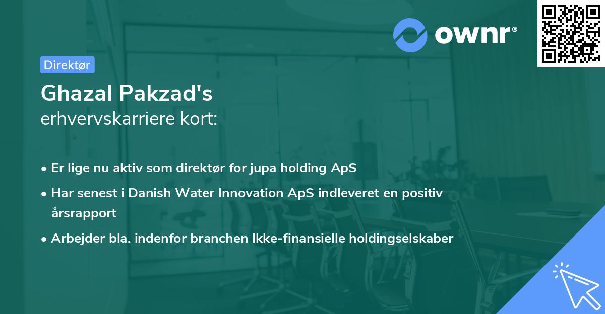 Ghazal Pakzad's erhvervskarriere kort