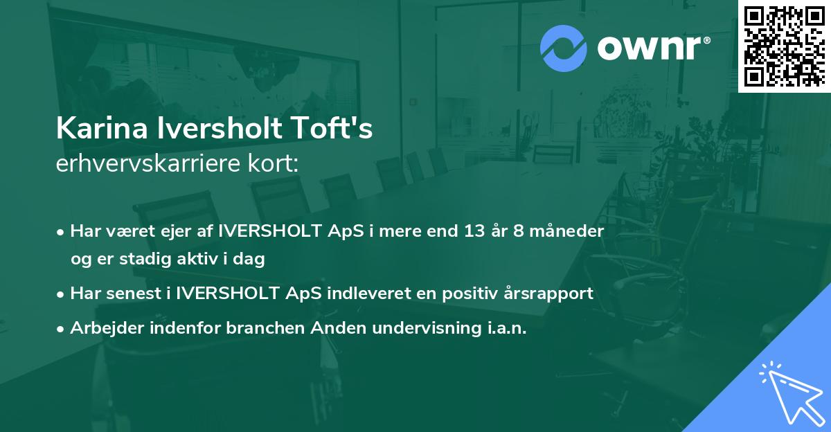 Karina Iversholt Toft's erhvervskarriere kort