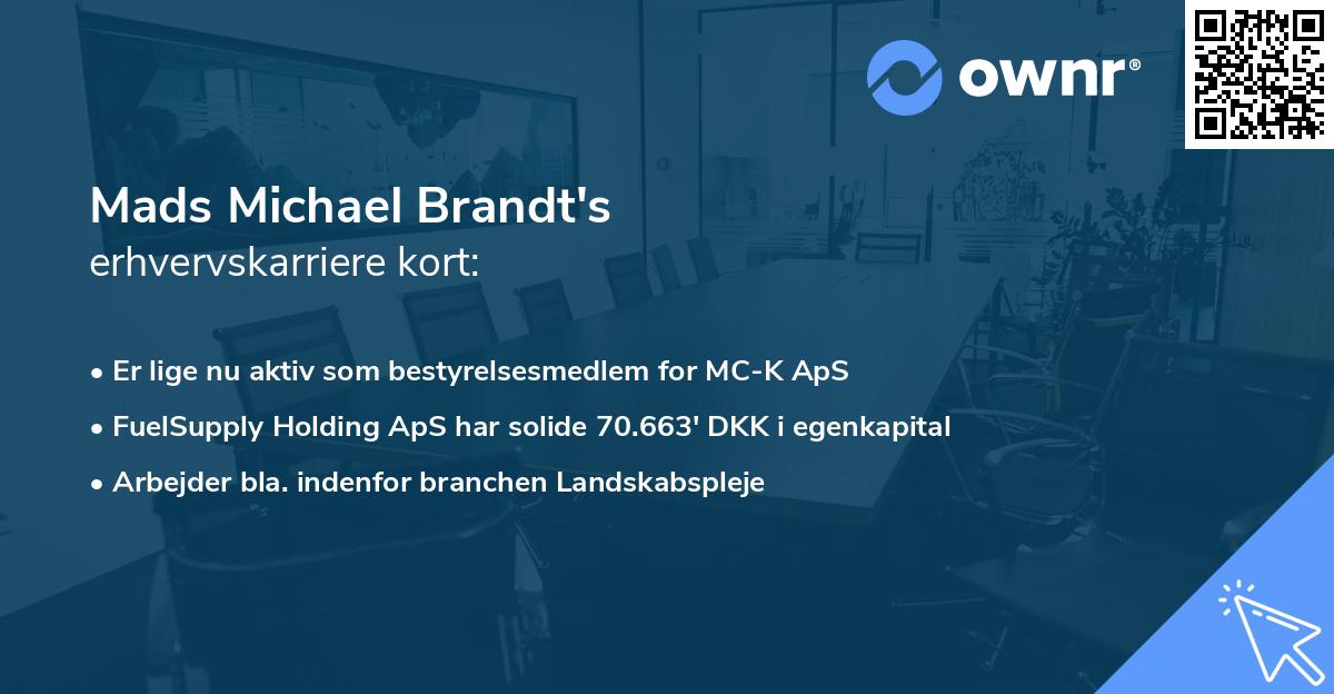 Mads Michael Brandt's erhvervskarriere kort