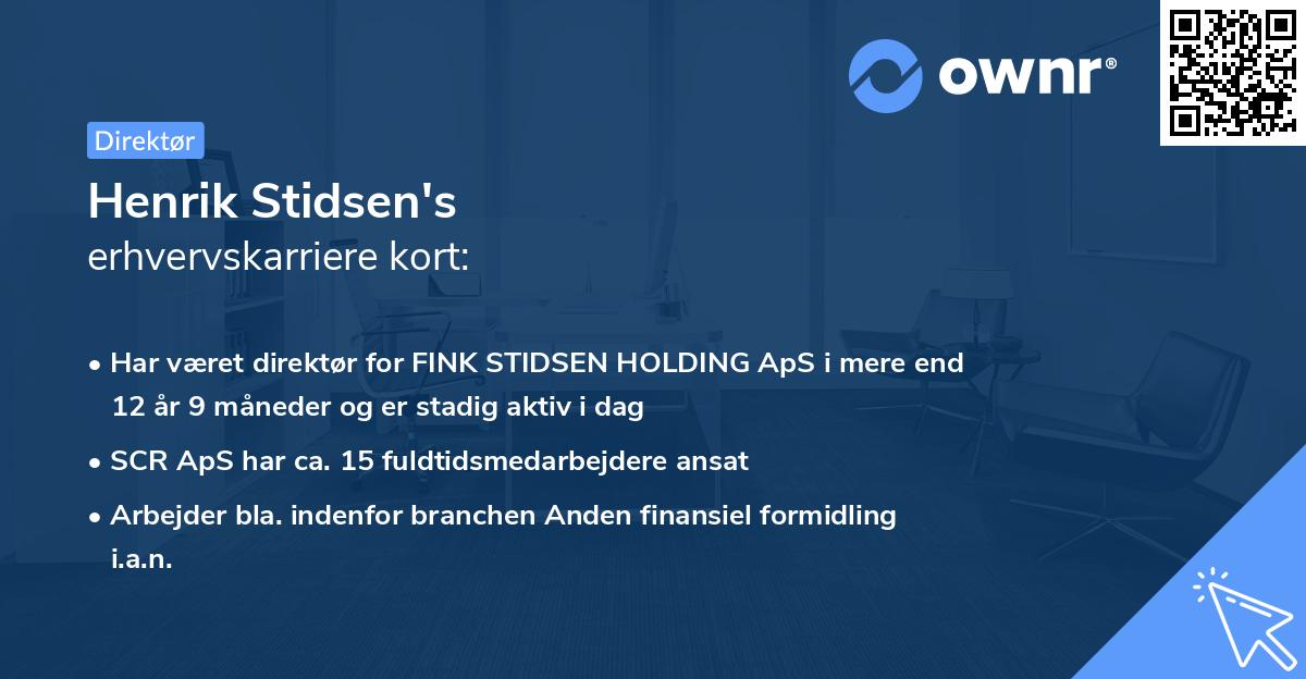 Henrik Stidsen's erhvervskarriere kort