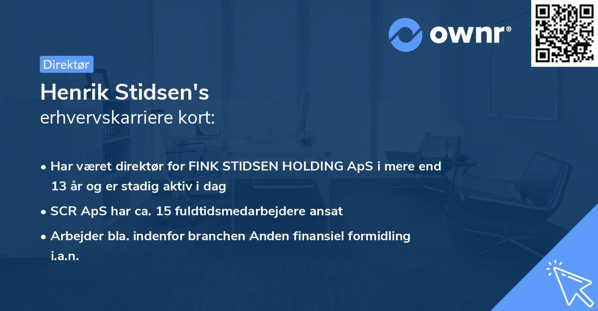 Henrik Stidsen's erhvervskarriere kort