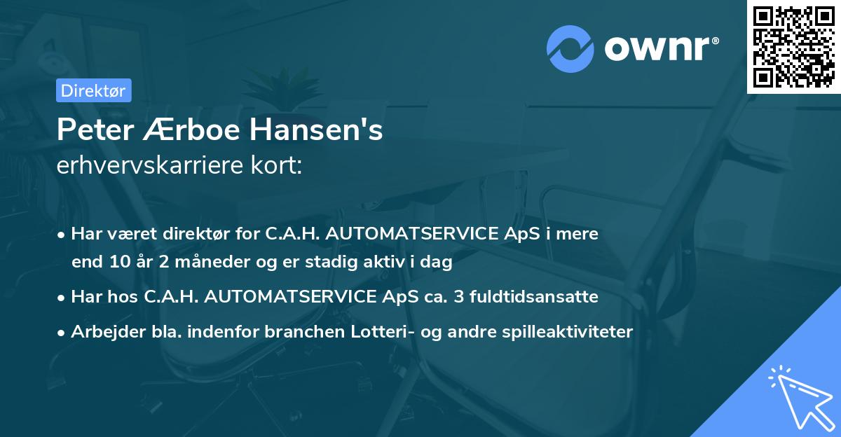 Peter Ærboe Hansen's erhvervskarriere kort