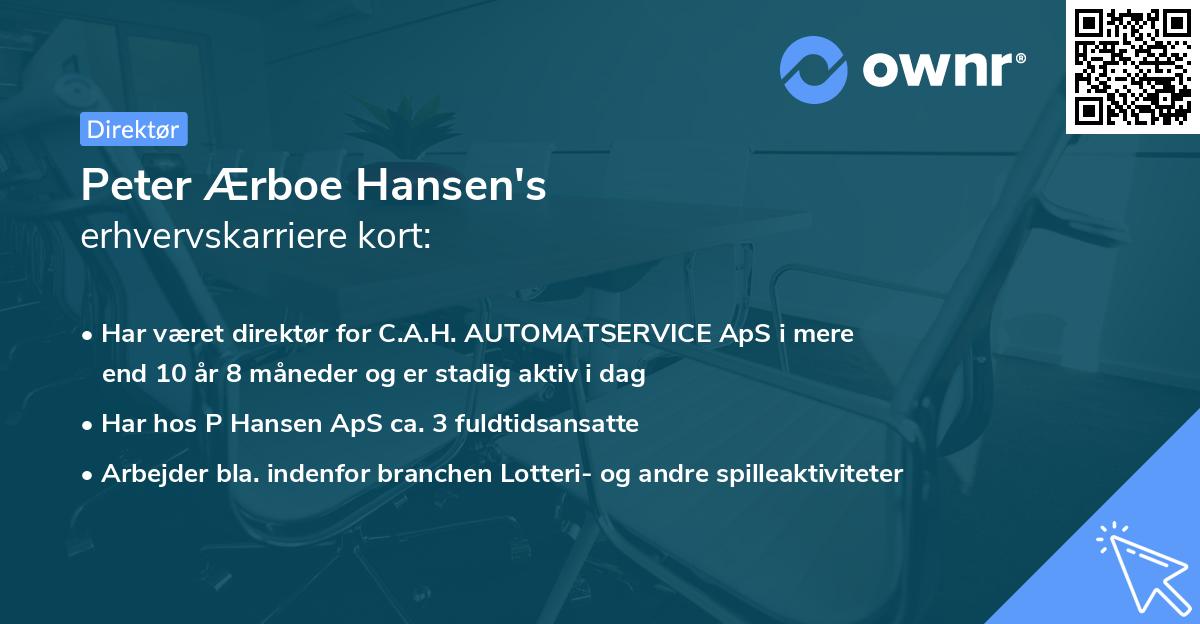 Peter Ærboe Hansen's erhvervskarriere kort