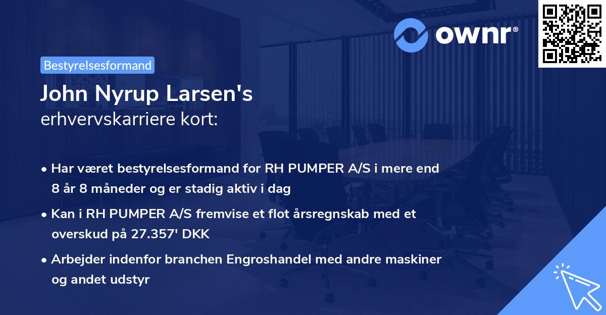 John Nyrup Larsen's erhvervskarriere kort