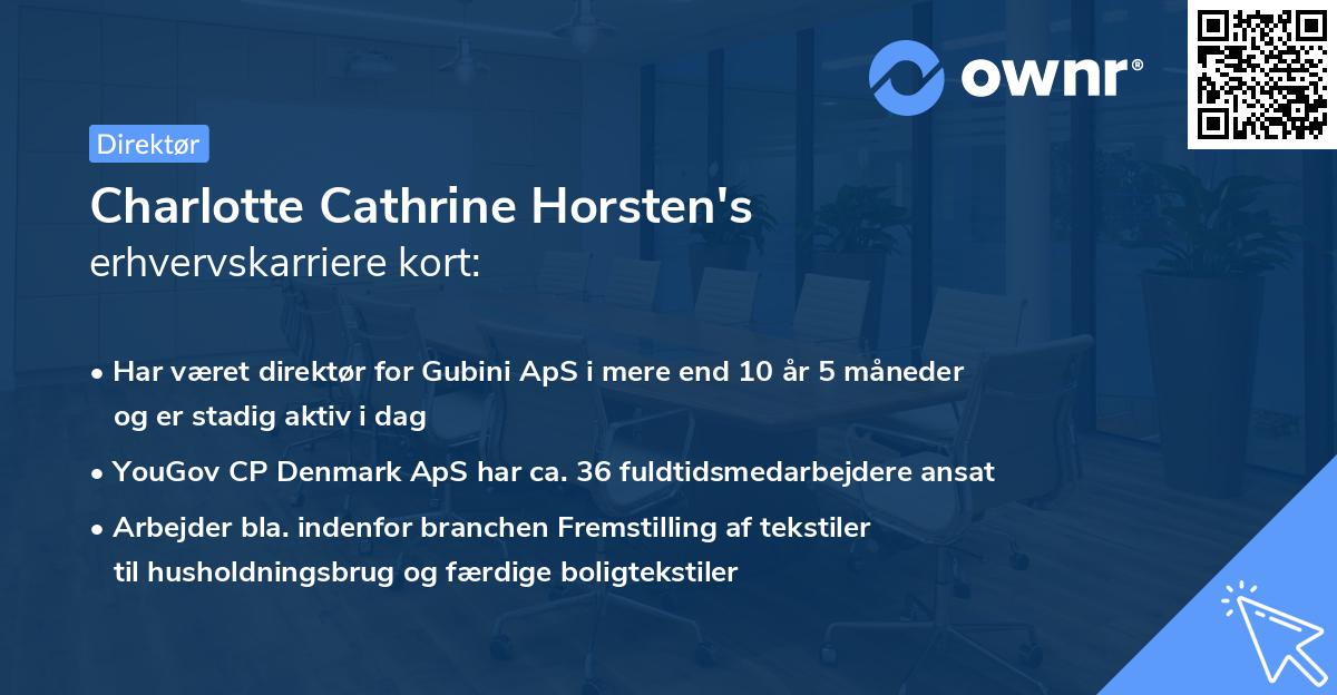 Charlotte Cathrine Horsten's erhvervskarriere kort