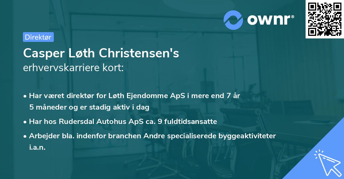 Casper Løth Christensen's erhvervskarriere kort