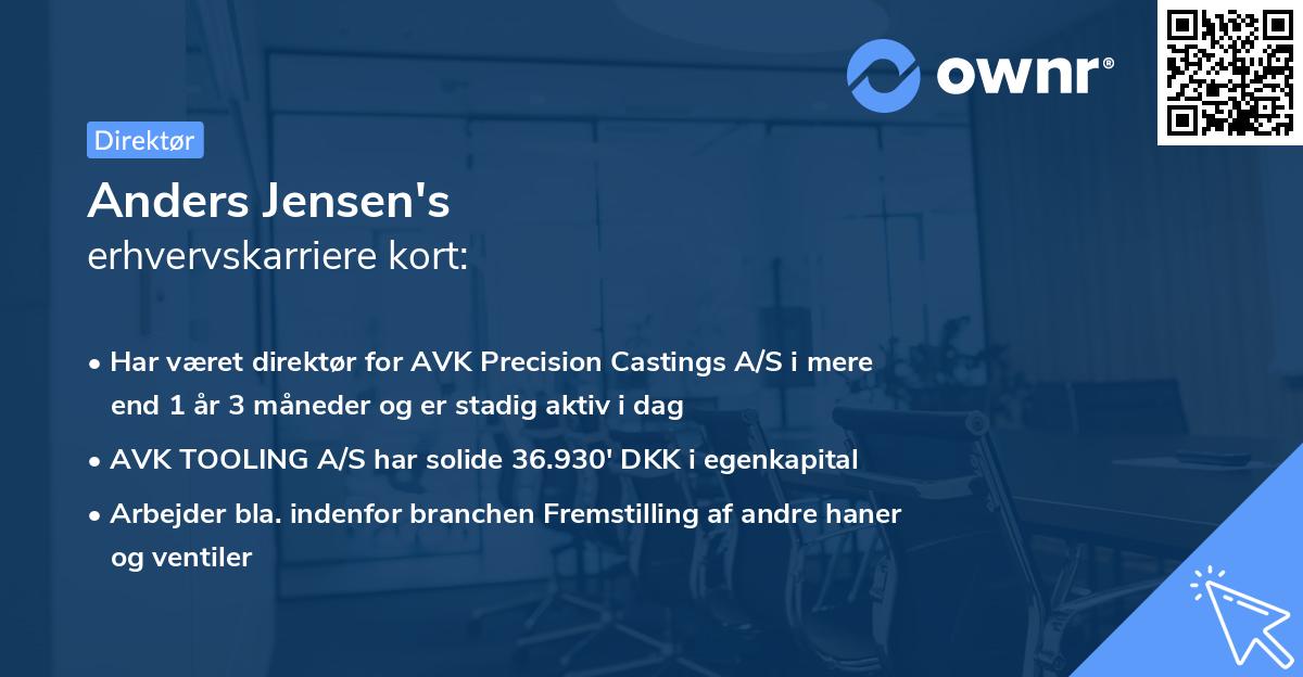 Anders Jensen's erhvervskarriere kort