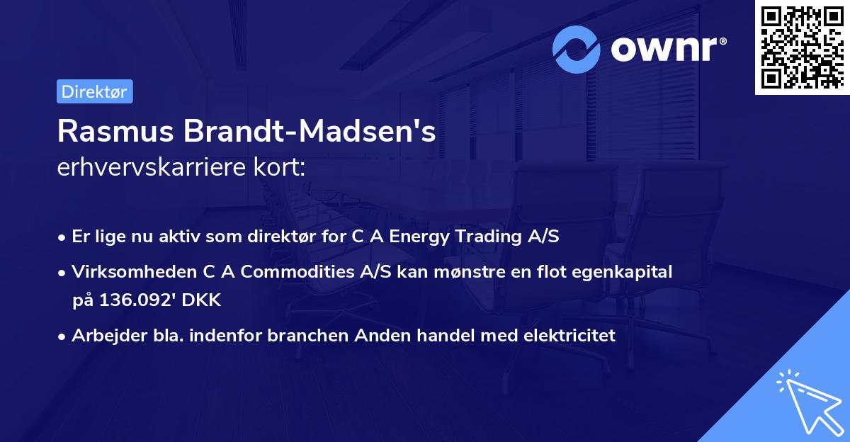 Rasmus Brandt-Madsen's erhvervskarriere kort