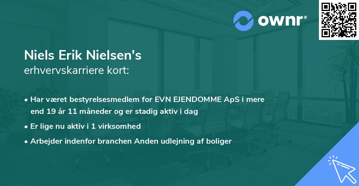 Niels Erik Nielsen's erhvervskarriere kort