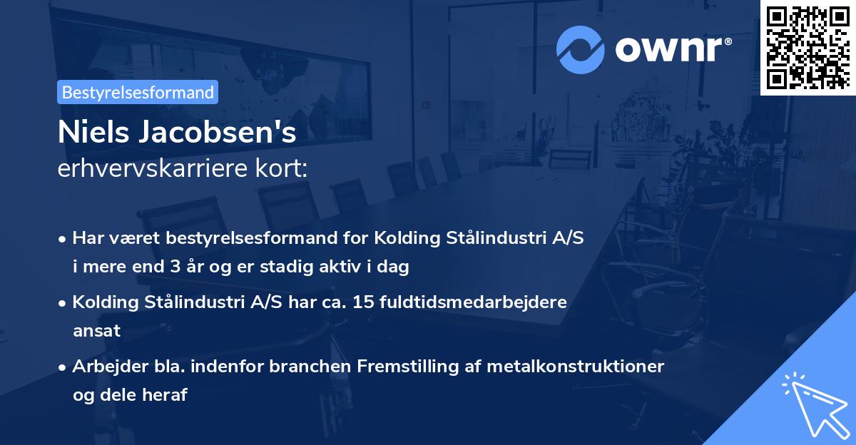 Niels Jacobsen's erhvervskarriere kort