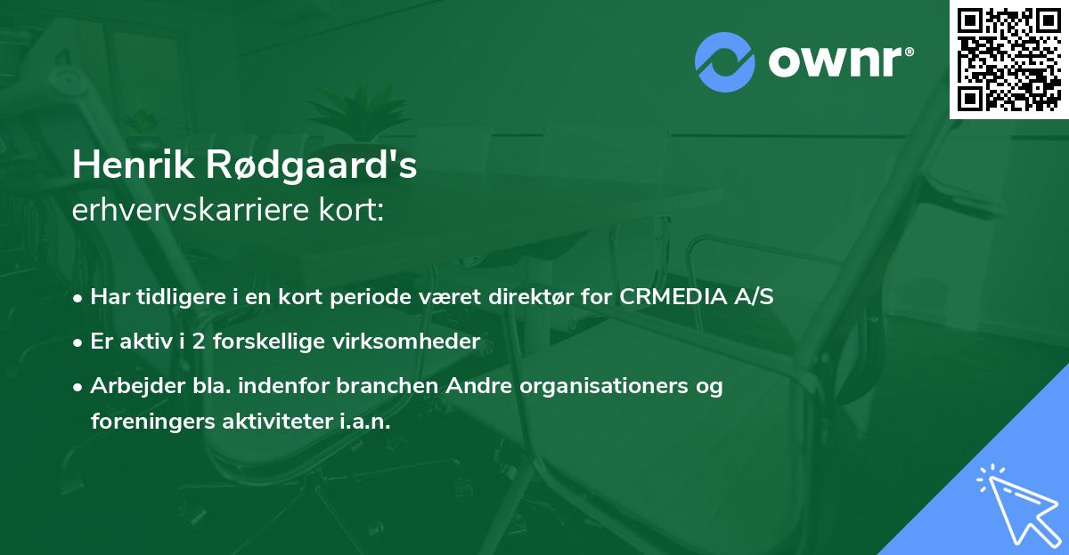 Henrik Rødgaard's erhvervskarriere kort
