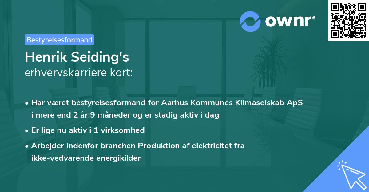 Henrik Seiding's erhvervskarriere kort