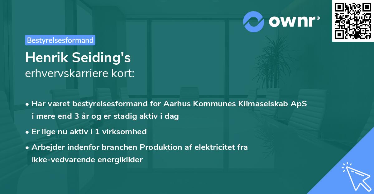 Henrik Seiding's erhvervskarriere kort