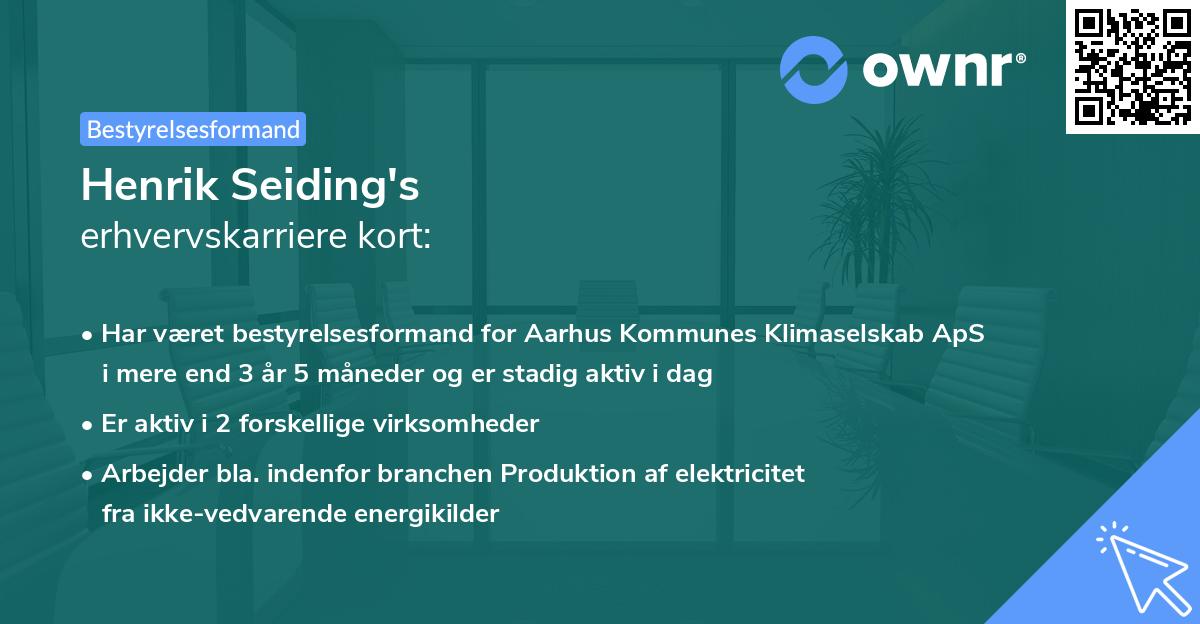 Henrik Seiding's erhvervskarriere kort