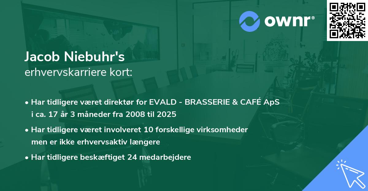 Jacob Niebuhr's erhvervskarriere kort