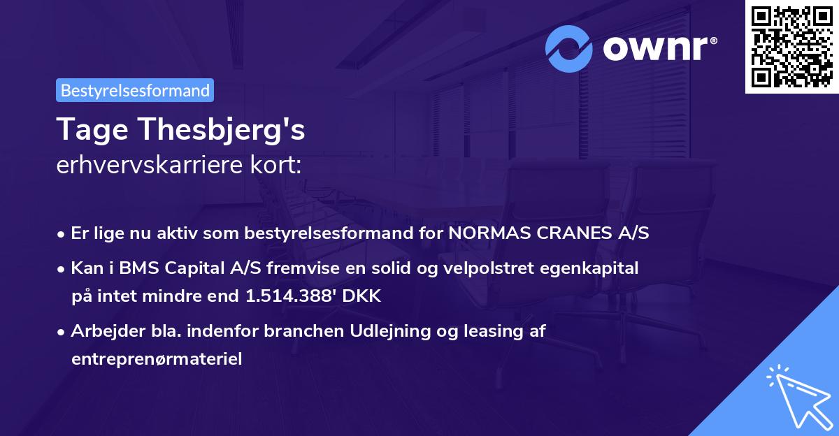 Tage Thesbjerg's erhvervskarriere kort