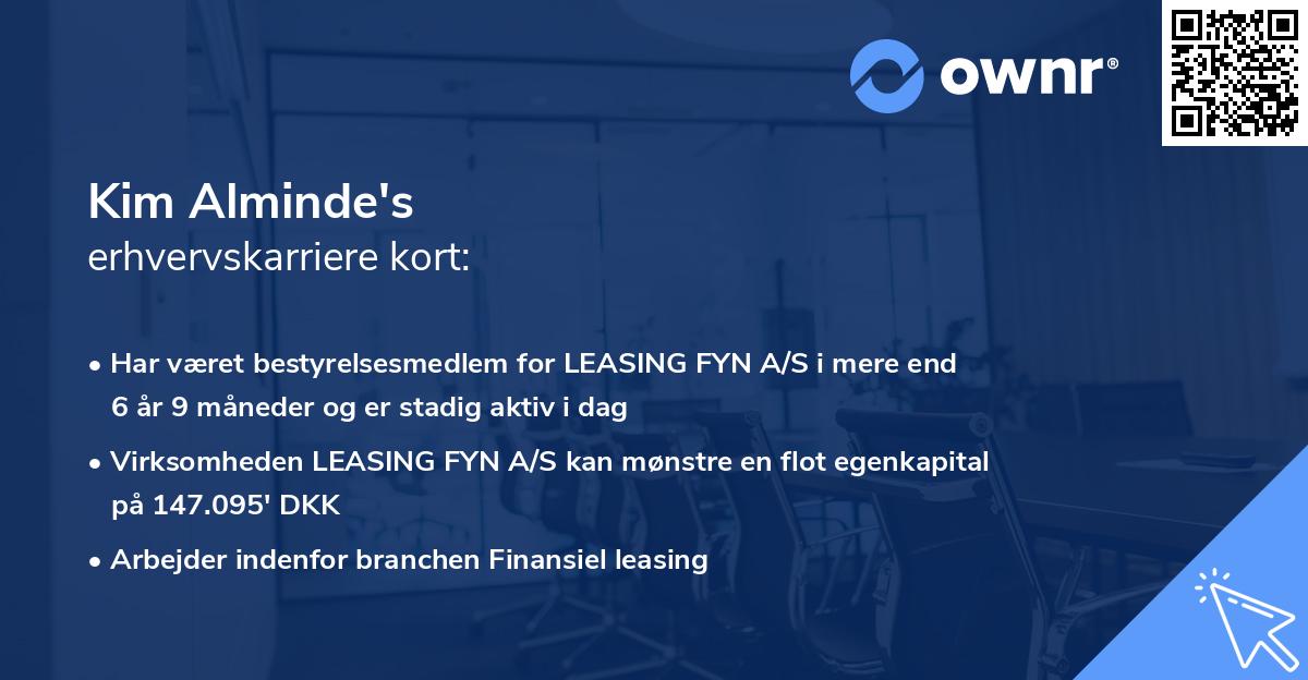 Kim Alminde's erhvervskarriere kort