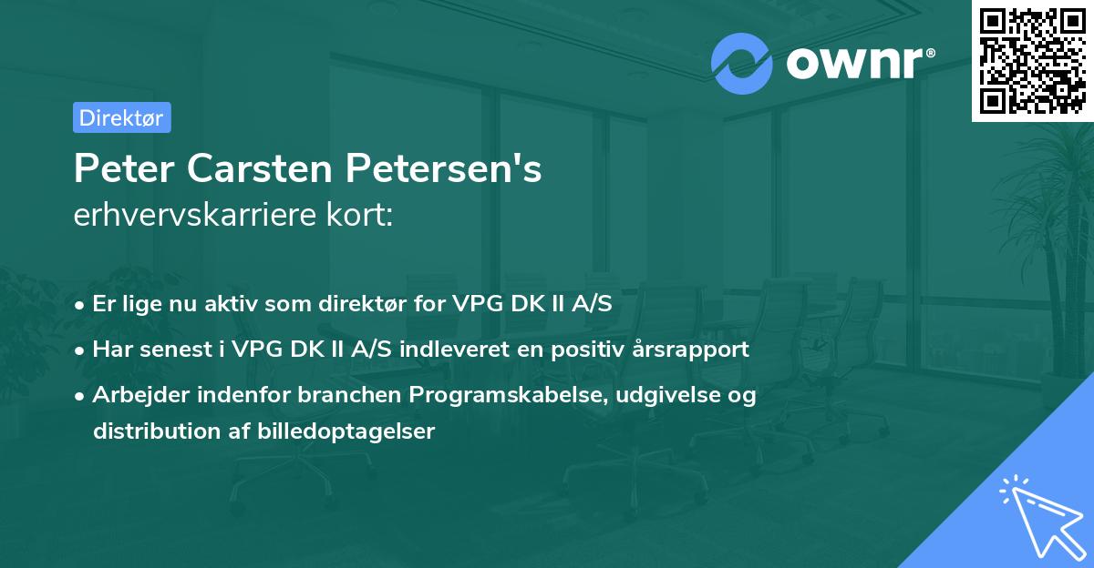 Peter Carsten Petersen's erhvervskarriere kort
