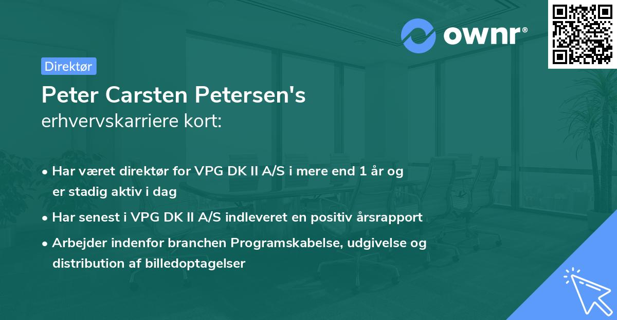 Peter Carsten Petersen's erhvervskarriere kort