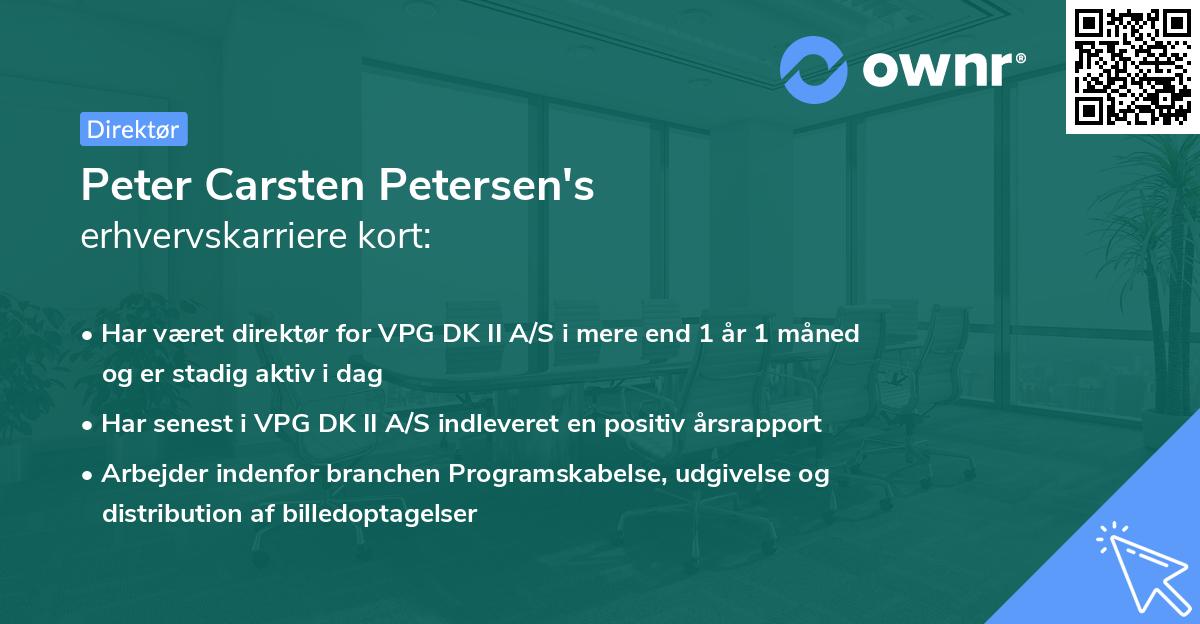 Peter Carsten Petersen's erhvervskarriere kort