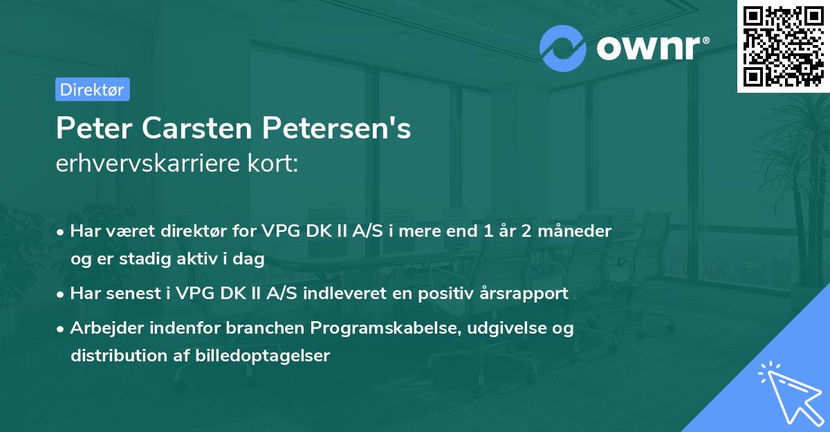 Peter Carsten Petersen's erhvervskarriere kort