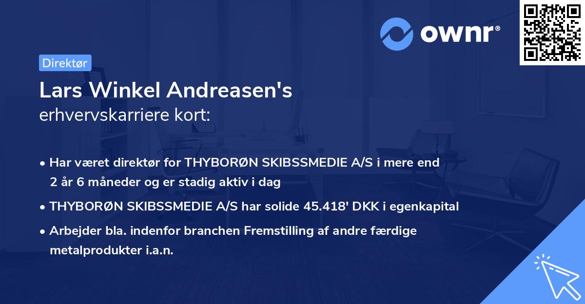 Lars Winkel Andreasen's erhvervskarriere kort