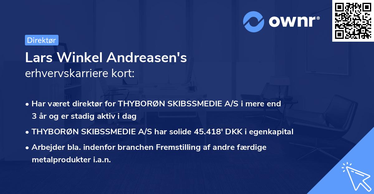 Lars Winkel Andreasen's erhvervskarriere kort