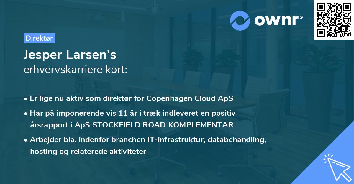 Jesper Larsen's erhvervskarriere kort