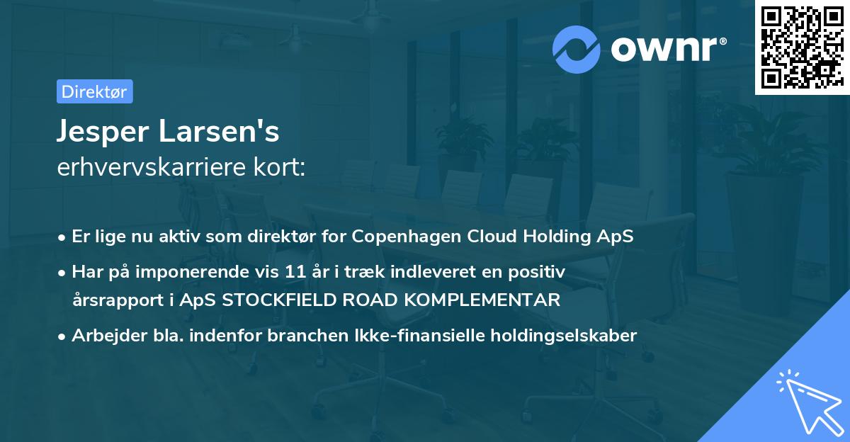 Jesper Larsen's erhvervskarriere kort