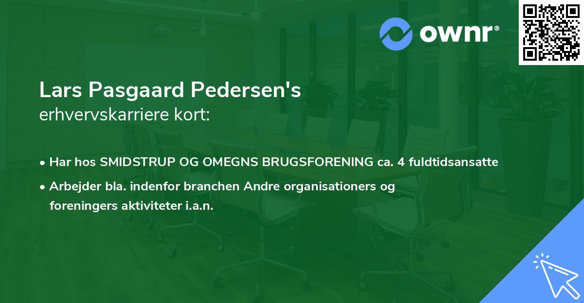 Lars Pasgaard Pedersen's erhvervskarriere kort