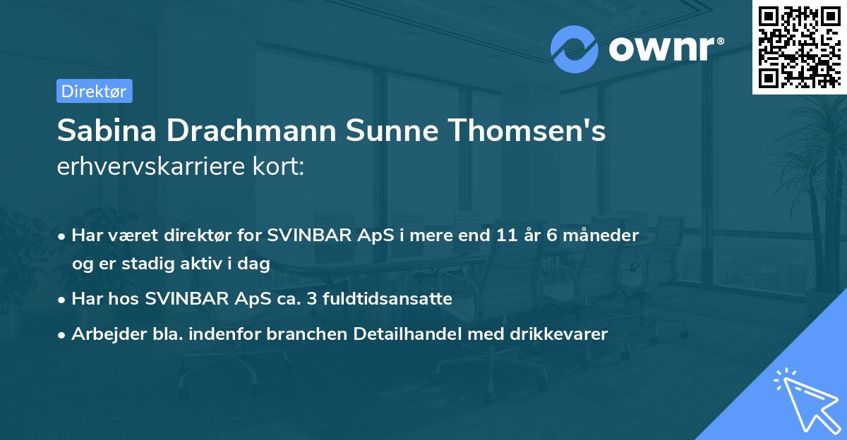 Sabina Drachmann Sunne Thomsen's erhvervskarriere kort