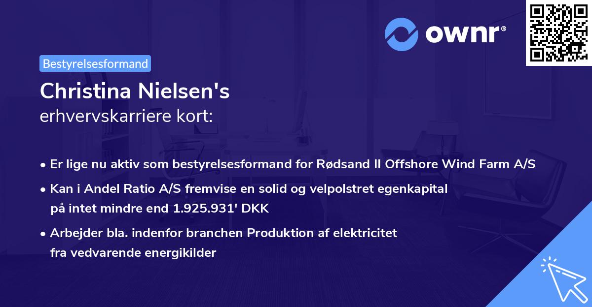 Christina Nielsen's erhvervskarriere kort