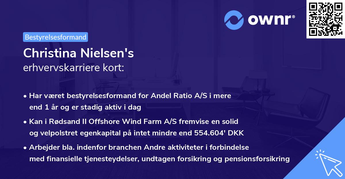 Christina Nielsen's erhvervskarriere kort