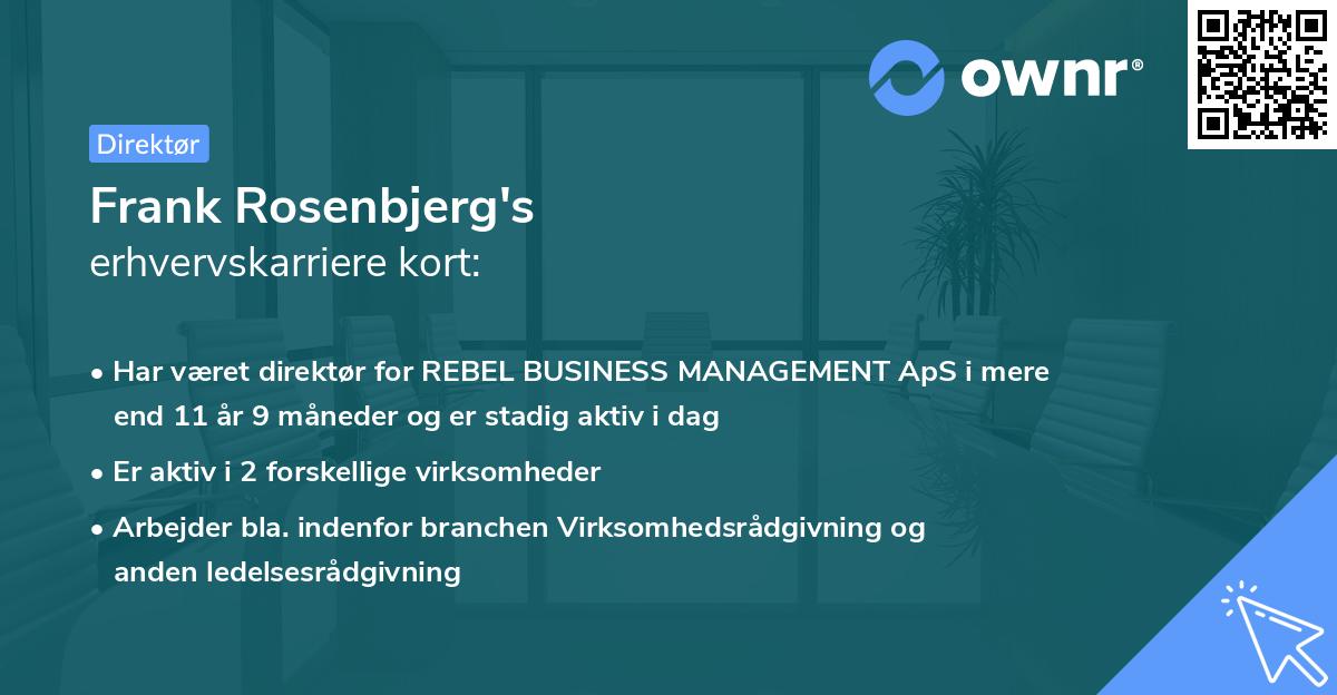 Frank Rosenbjerg's erhvervskarriere kort