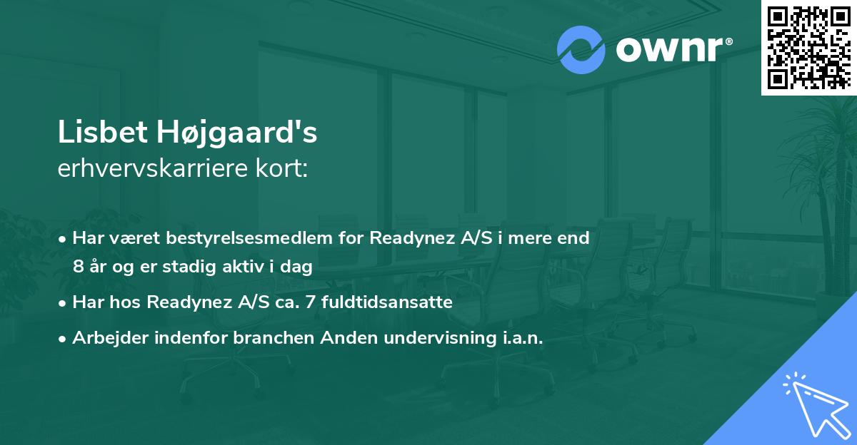 Lisbet Højgaard's erhvervskarriere kort