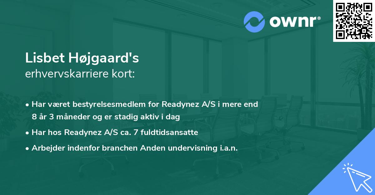 Lisbet Højgaard's erhvervskarriere kort