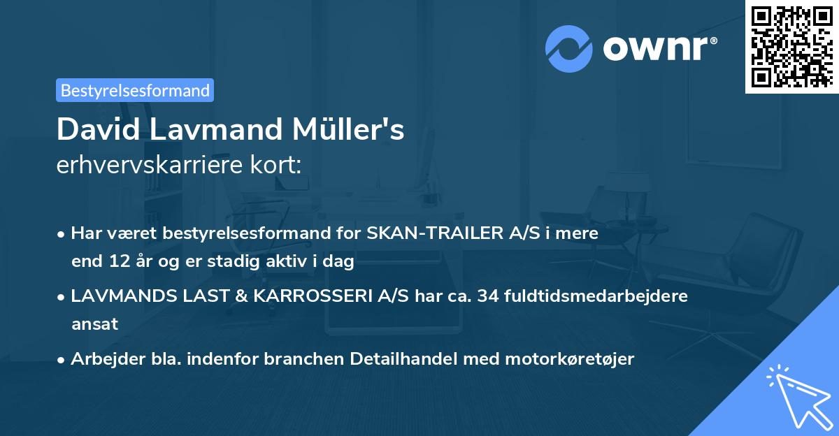 David Lavmand Müller's erhvervskarriere kort