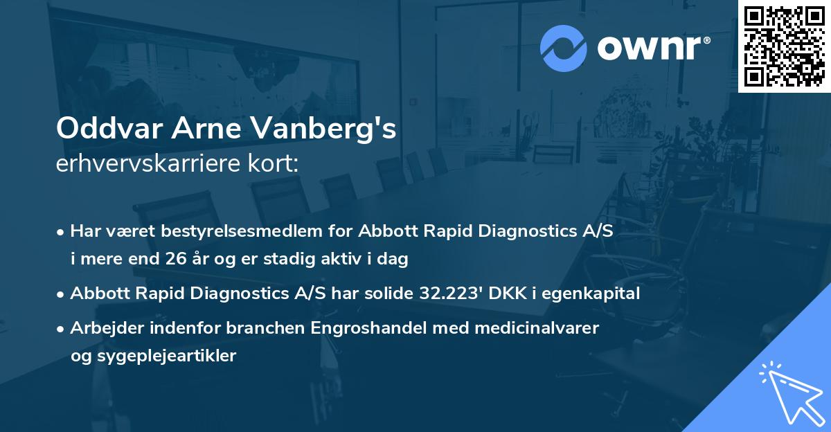 Oddvar Arne Vanberg's erhvervskarriere kort