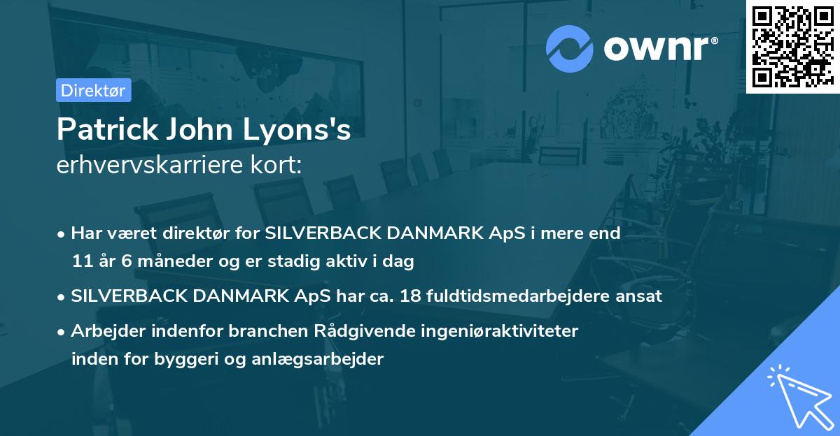 Patrick John Lyons's erhvervskarriere kort