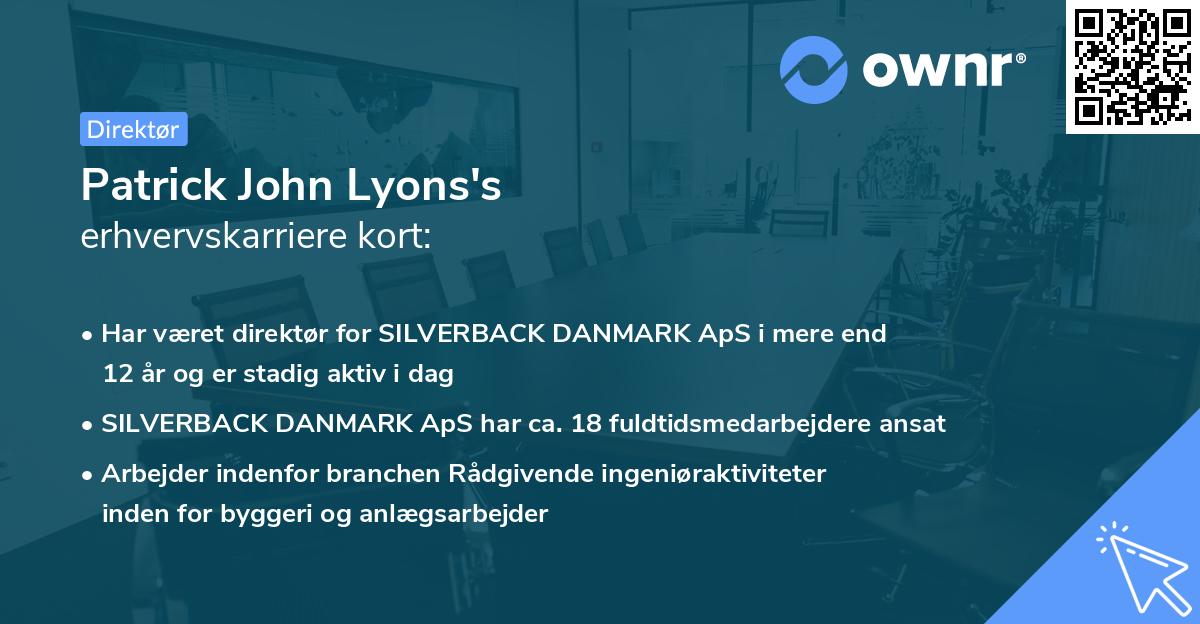 Patrick John Lyons's erhvervskarriere kort