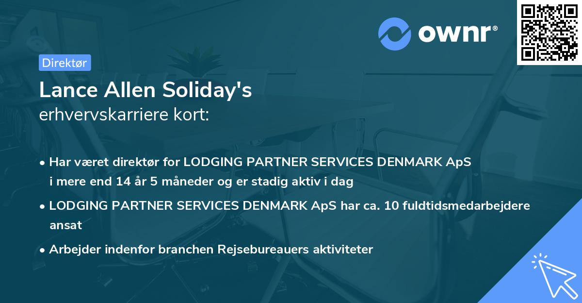 Lance Allen Soliday's erhvervskarriere kort