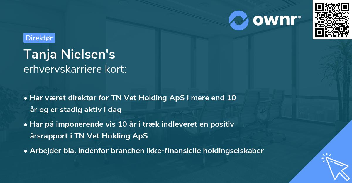 Tanja Nielsen's erhvervskarriere kort