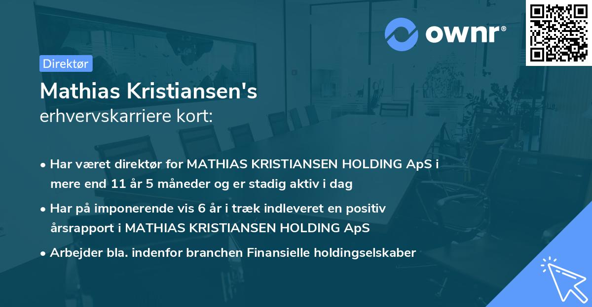 Mathias Kristiansen's erhvervskarriere kort