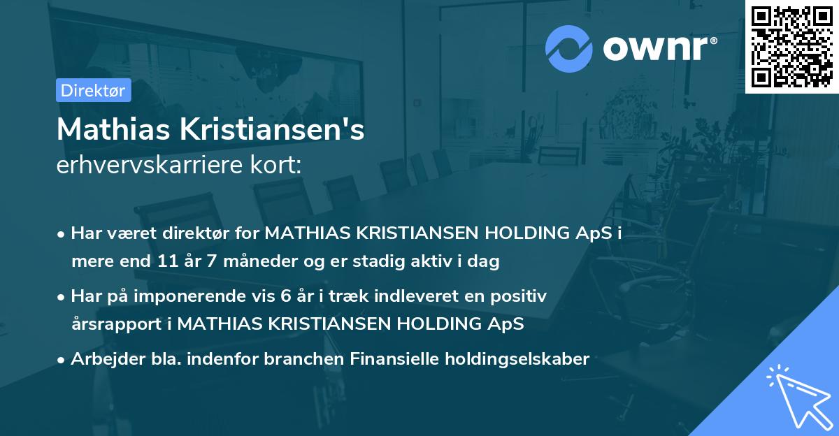 Mathias Kristiansen's erhvervskarriere kort