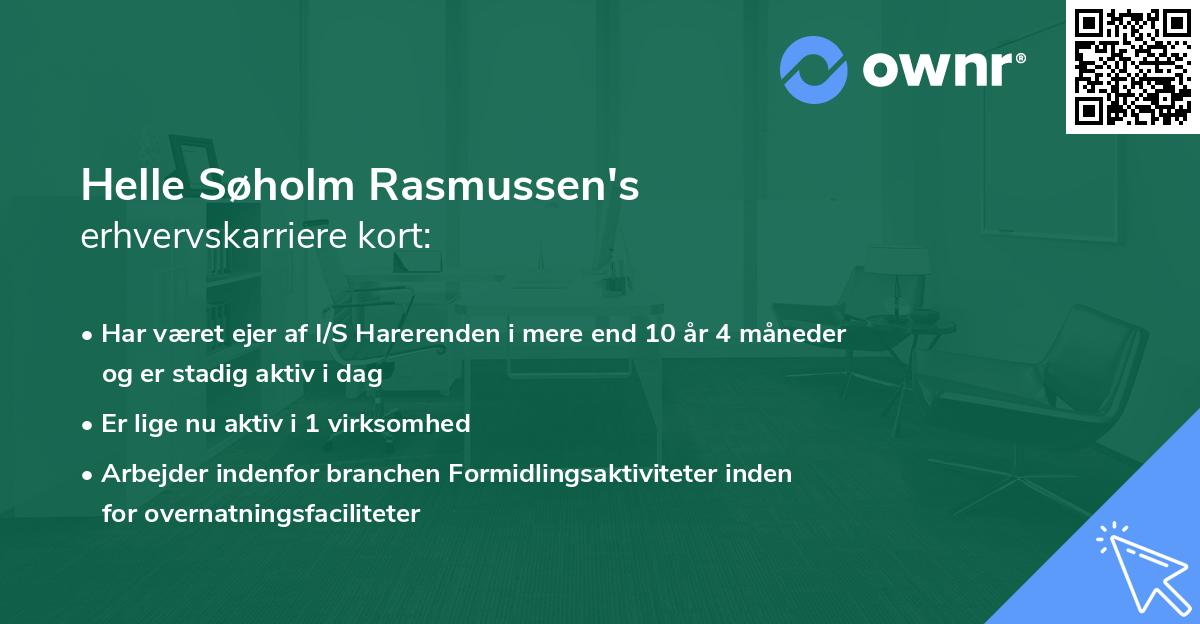 Helle Søholm Rasmussen's erhvervskarriere kort