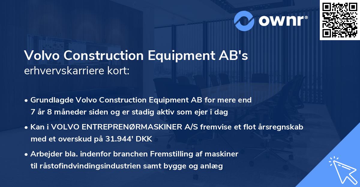 Volvo Construction Equipment AB's erhvervskarriere kort