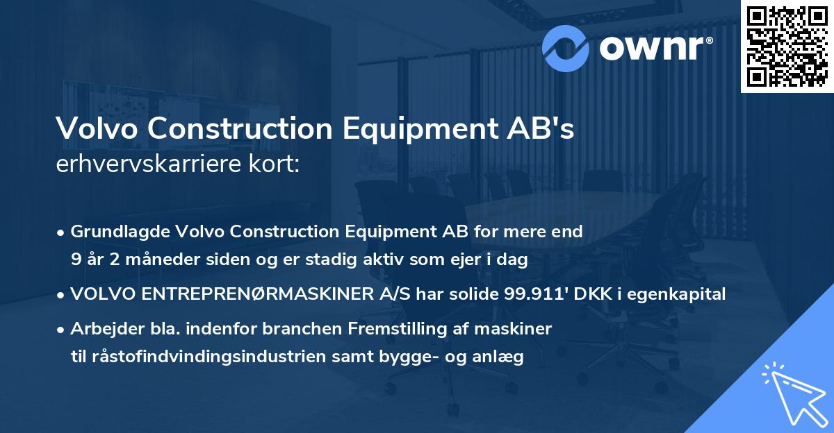 Volvo Construction Equipment AB's erhvervskarriere kort