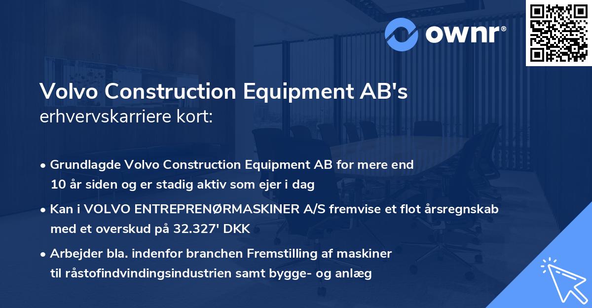Volvo Construction Equipment AB's erhvervskarriere kort
