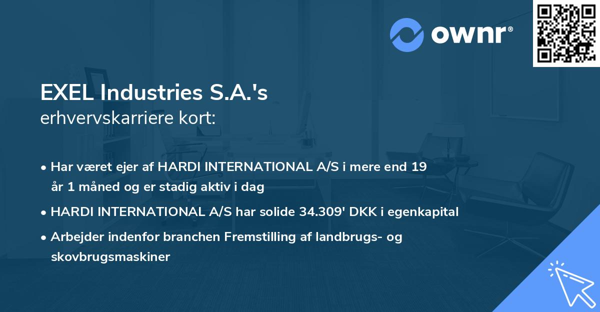 EXEL Industries S.A.'s erhvervskarriere kort